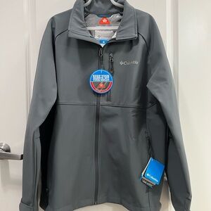 Columbia Omni-Heat Reflective Full Zip Softshell Jacket in Grey Mens Large NWT